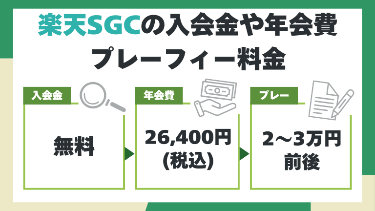 楽天SGCの入会金や年会費、プレーフィー料金